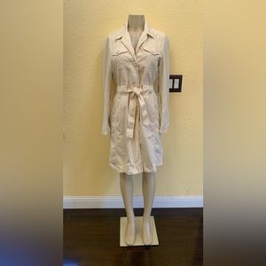 VTG Krizia Jeans Size US 8 Cream Color Single Breasted Trench Coat